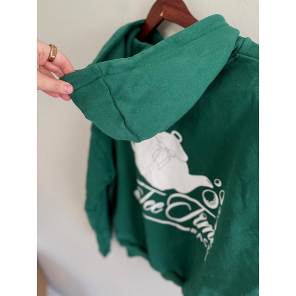ACTA Womens Tee Time Golf Hoodie Forest Green Graphic Pullover Sweatshirt Sz S/M - Picture 8 of 10